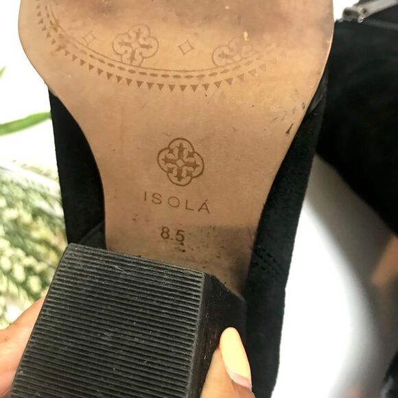 Isola Black Suede Silver Toe Booties - Picture 9 of 10